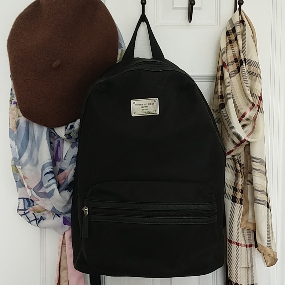 Lightly Used Black Tommy Hilfiger Backpack